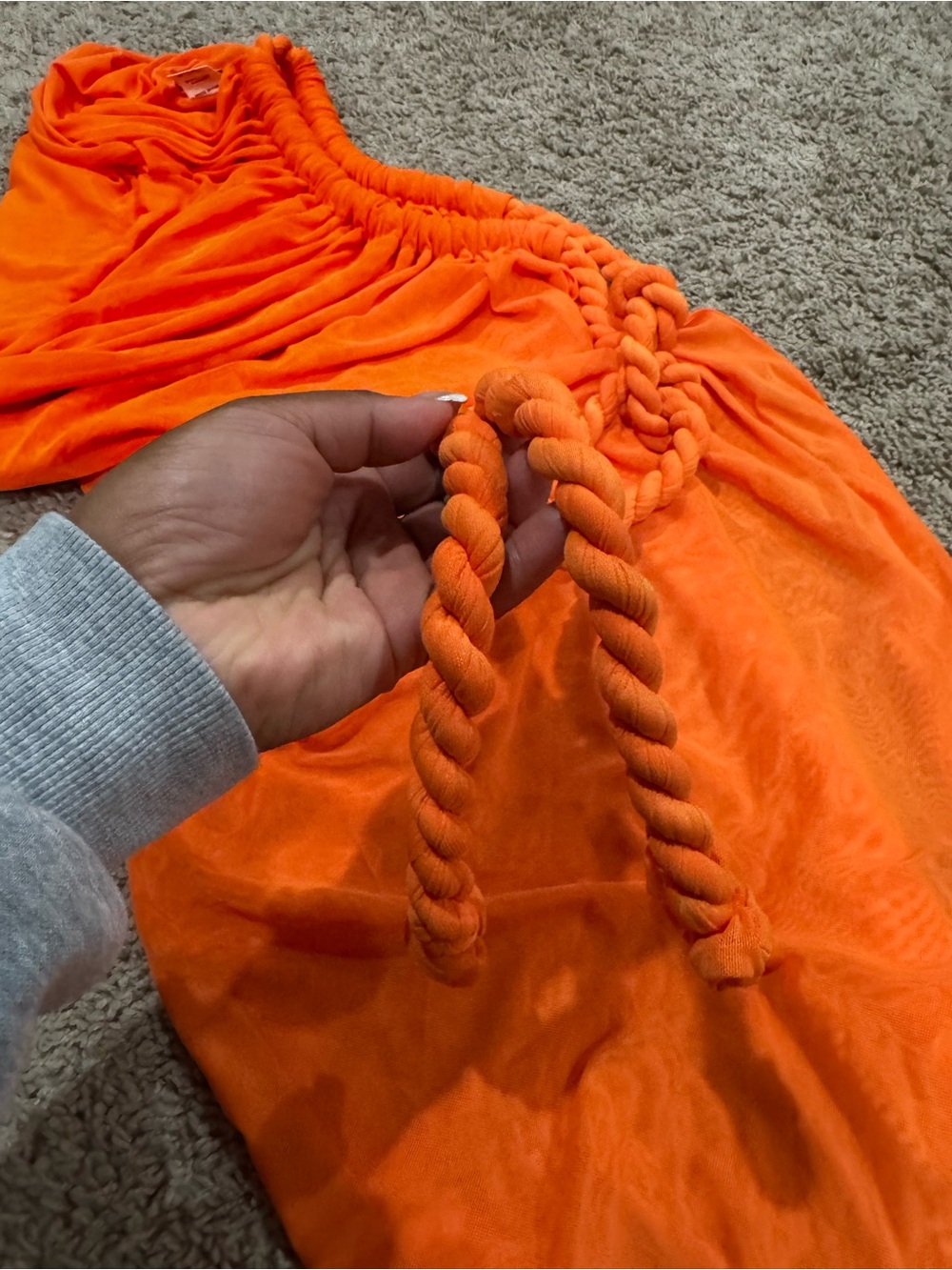 Melani Crop Orange Rope-Trim Bikini & Sarong Set - Picture 8 of 9